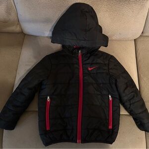 Nike Kids boys Puffer Jacket in Black with Red Details size 2T